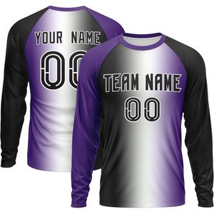 Camiseta de Béisbol Personalizada con Degradado, Manga Larga, Unisex, Absorbente de Humedad, Impresión Sublimada con Nombre, Número y Equipo - Product Image 1