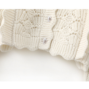 Maglione lavorato a <span class=keywords><strong>maglia</strong></span> Vintage con bottoni a maniche lunghe in <span class=keywords><strong>pizzo</strong></span> da donna - Product Image 5