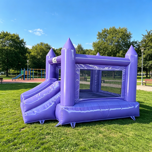 <span class=keywords><strong>Château</strong></span> Gonflable Violet en PVC avec Toboggan, Capacité 500kg pour 3-5 Personnes, Usage Commercial, Fête en Jardin - Product Image 5