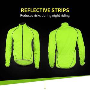 Reflective Luminous Long Sleeve <b>Cycling</b> Jersey Night Visible Safety Bike Riding Top Road MTB <b>Cycling</b> with Back Pockets for Adult - Product Image 2
