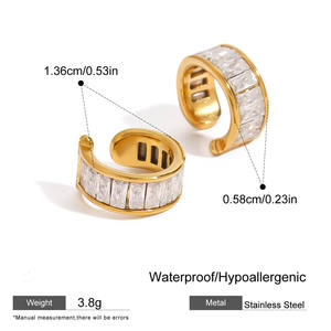 एरेसी नई ट्रेंडी इयररिंग 18k सोने की प्लेटेड चुंकियों के लिए थोक स्टेनलेस स्टील - Product Image 3