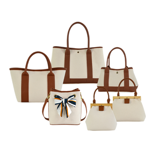 Wholesale Reusable Women Canvas Beach <b>Tote</b> Bag with Zipper Closure Portable for Daily Casual Use Shopping Outdoor - Product Image 1