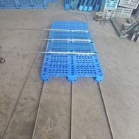 Palette en plastique industrielle réutilisable assemblée, à plateau ouvert, 3 roulettes, 2100*1000mm, pour transport en entrepôt et chaîne du froid, vente en gros