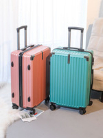 Vente en Gros Vin Rouge Voyage Bagages Valises 20 Pouces Abs Voyage Poussette Valise Pc Boîte De Voyage Pour Les Femmes