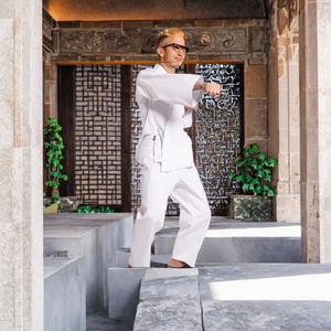 คาราเต้สีขาวน้ำหนักเบาสำหรับผู้ใหญ่ชุดกระชับสัดส่วนแบบ FT15โพลีเอสเตอร์/ ผ้าฝ้ายชุดศิลปะการต่อสู้แบบชิ้นเดียวสำหรับเทควันโด - Product Image 2