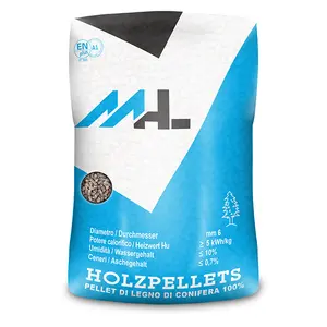 Pelota azul Mhl mais vendida, produto com saco plástico de 15 kg de madeira 100% conífera natural pura para uso doméstico