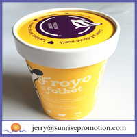 Bol à crème glacée SP3025, gobelet à crème glacée, gobelet en papier jetable non plastique, bol en papier, logo circulaire, boîte d'emballage à emporter