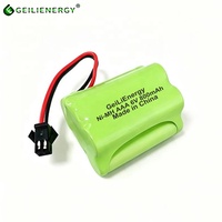 Pack de batteries rechargeables GeiLiEnergy personnalisées 6 volts NiMH AAA 800 mAh 6V avec prise SM 2P pour jouets télécommandés