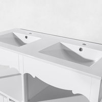 Meuble-lavabo de salle de bain moderne et luxueux, finition laquée, construction en MDF, lavabo et miroir en option, certifié FSC