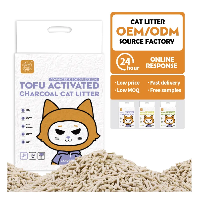 מוצרי חיות מחמד אספקת אבק ללא אבק גושים במהירות פיזור ריח טוב יותר טופו פסולת חתולים