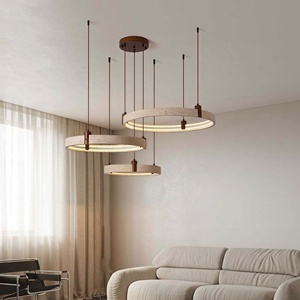 Lampadario a sospensione LED a spettro completo in stile Zen retrò cinese, con pietra gialla effetto grotta, per hall duplex, protezione occhi, stile retrò - Product Image 4