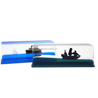 Prêt à expédier, bouteille de dérive fluide de bateau de pirate noir simple et créatif, cadeau de bureau décompression décoratif