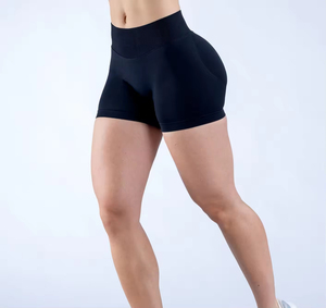 Shorts de sport sans couture taille haute élastique pour <span class=keywords><strong>femme</strong></span>, 45 couleurs, coupe pêche profonde, effet push-up, pour cyclisme, gym et yoga - Product Image 3