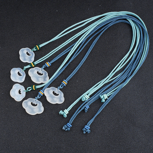 Tốt Nhất Bán Bán Buôn 29Mm Trắng Ngọc Agate Ngọc Tủy May Mắn Đám Mây Khóa Mặt Dây Chuyền Vòng Cổ Mặc 33Cm Tay Dệt Sợi Dây Thừng - Product Image 5