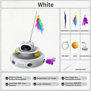 Bestverkochte elektrische slimme katten speeltje laser veertjes teaser wand katten draaischijf Whack-A-Mole zelfvermaakend huisdierbenodigdheden - Product Image 5