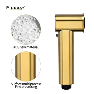 PINEBY Pulverizador portátil de ouro ABS de alta qualidade para mulheres, conjunto de pulverizador de fraldas montado na parede, para banheiro, roupa de limpeza