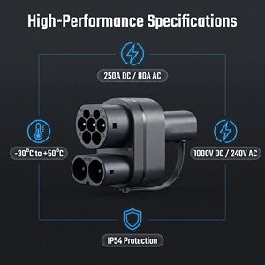อะแดปเตอร์ Zhk Ccs2 เป็น Type2 สำหรับรถยนต์ไฟฟ้า - ความเร็วสูง ทนทาน ใช้งานได้กับรถยนต์ไฟฟ้าส่วนใหญ่ โซลูชันการชาร์จที่ปลอดภัย - Product Image 1