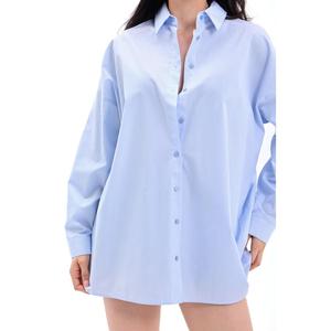 Camisa de Popelina Asimétrica para Mujer 7448, con Rayas Milano, Cierre de Botones, para Uso Diario - Product Image 4