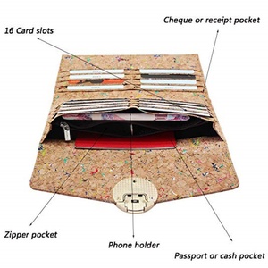 กระเป๋าคลัทช์ทรงซองจดหมาย Boshiho RTS สำหรับผู้หญิง ทำจากไม้ก๊อก ป้องกัน RFID พร้อมช่องใส่โทรศัพท์  กระเป๋าถือวีแกนสำหรับผู้หญิง - Product Image 6