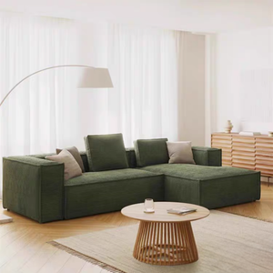 Canapé Modulable de Luxe Style Nordique en L pour Salon Tissu 3 Places Vert Compressé sous Vide - Product Image 6