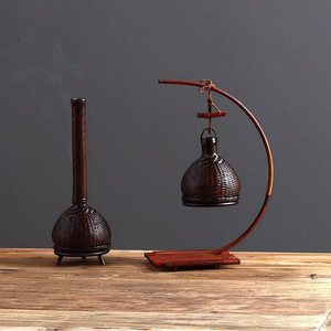 Bamboo Incense Burner Three-legged Hanging Style Hand-made For Home Aromatic Use - Product Image 1