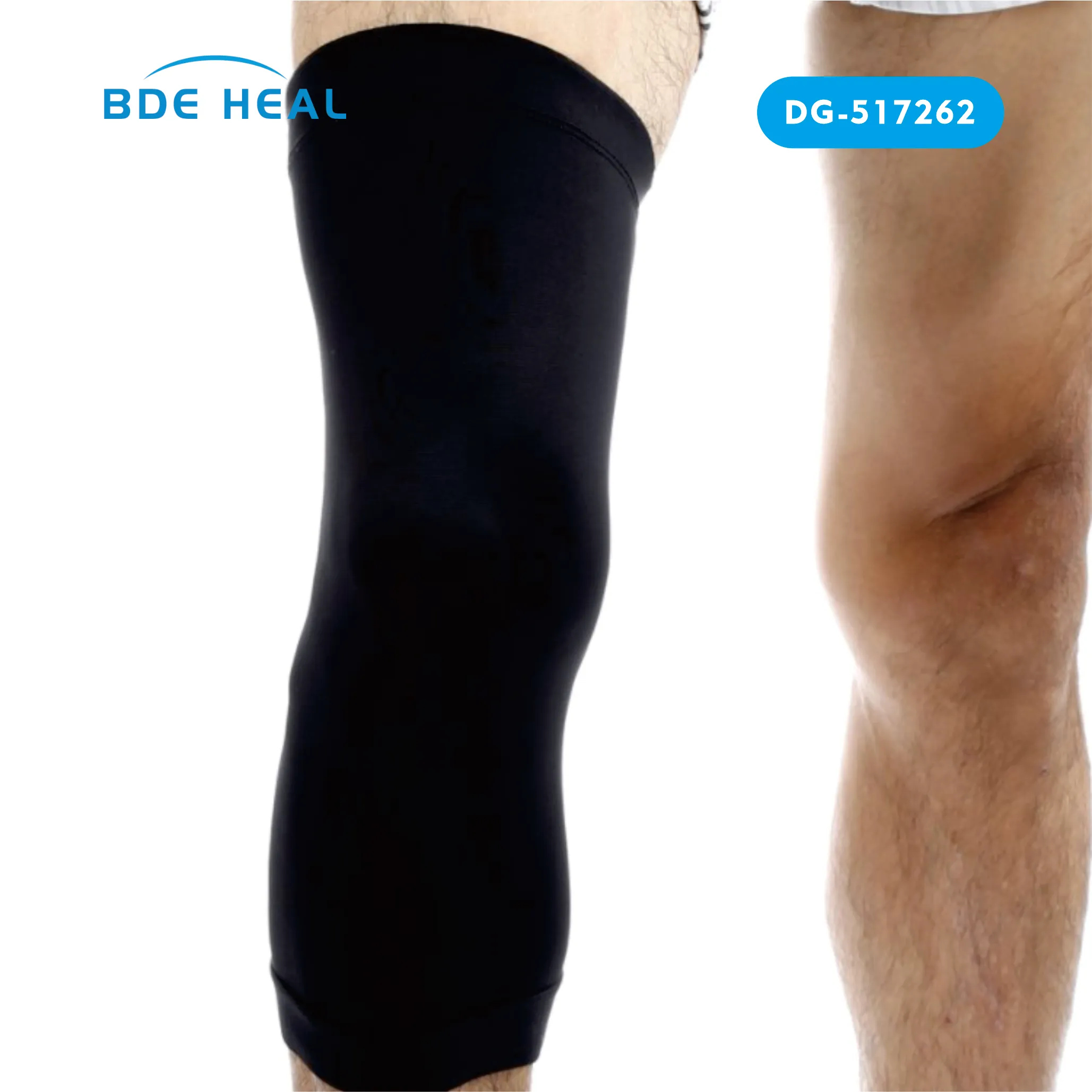 Compressão cobre elastic knee sleeve suporte brace para ao ar livre e esportes