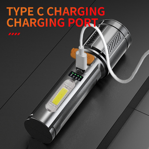 Độ Sáng Cao USB Sạc <span class=keywords><strong>Torch</strong></span> Ánh Sáng 500MAh COB Ánh Sáng Bên Với Dung Lượng Pin Hiển Thị Mạnh Mẽ Dài Phạm Vi <span class=keywords><strong>Zoom</strong></span> Đèn Pin - Product Image 6