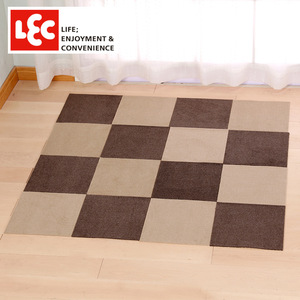 Tapis de sol rectangulaire Lec, brun foncé beige, antidérapant, pour salon, chambre à coucher, salle de bain - Product Image 1