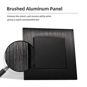 Thiết kế sang trọng hiện đại chải nhôm chuyển đổi ánh sáng bảng điều chỉnh 1 gang Vàng grey đen EU tường chuyển đổi - Product Image 2