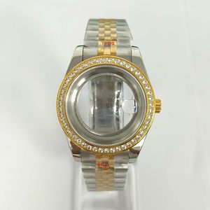 Boîtier <span class=keywords><strong>de</strong></span> <span class=keywords><strong>montre</strong></span> en acier inoxydable transparent <span class=keywords><strong>de</strong></span> 41 mm avec fond transparent, en or rose, avec <span class=keywords><strong>bracelet</strong></span> à maillons pour mouvement 8285, provenant <span class=keywords><strong>de</strong></span> Chine - Product Image 4