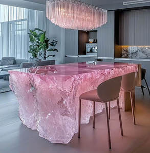 Comptoir d'accueil contemporain haut de gamme R070 en cristal écologique sur mesure – Mobilier de hall premium pour projets commerciaux - Product Image 6