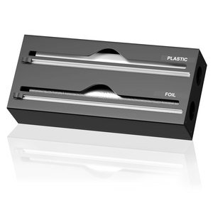 2 slot Plastic Wrap Dispenser with Slide Cutter Foil and Plastic Wrap Dispenser