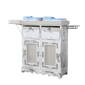 Multi-Function Heat Resistant Home Folding Durable Woven Basket Ironing Board Storage Cabinet