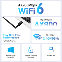 Adaptador WiFi 6 RTL8831BU sin Controlador, Dongle USB 2.0, Tarjeta de Red Inalámbrica AX de Doble Banda de 900 Mbps para PC, Computadora de Escritorio y Portátil