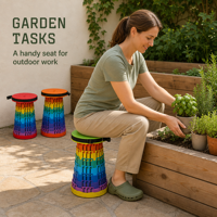Gant de soutien pour le jardinage, Tabouret de jardinage rond en plastique pour travaux de jardinage, pot de plantes surélevé, truelle pour travaux du sol