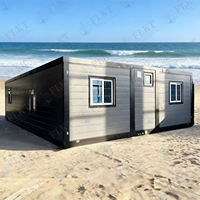 FLKT Schnell Aufbaubares Flachdach Faltbares Erweiterbares Doppelflügel-Containerhaus Vorgefertigtes Büro-Pod Temporäres Wohnzimmer