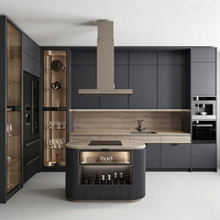 KOJOON Villa Apartment Amerikanische Küchenschränke Modernes Design Stauraum, Anpassbare Luxuriöse Langlebige Amerikanische Küchenschrank-Sets