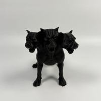 Statue de gargoyle à cornes de démon gothique rétro en résine PLA imprimée en 3D, décoration de bureau artistique, décoration de maison unique, revêtement en poudre