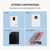 Système d'énergie solaire, kit complet de panneaux solaires avec batterie et onduleur 5kW 10kW 15kW, système d'énergie solaire hors réseau