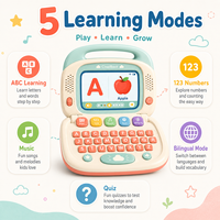 Laptop Educativa Bilingüe en Inglés y Español para Niños, Modelo 2026, Venta Caliente OEM, con Ratón, Juguete de Aprendizaje Preescolar
