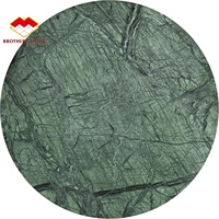 Table basse ronde en marbre vert indien poli, table basse moderne de luxe en pierre naturelle pour la décoration du salon