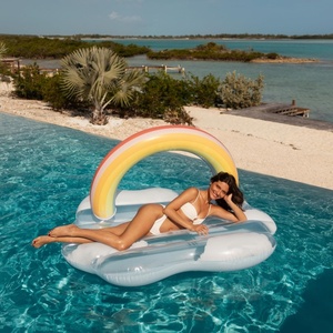 PVC Inflatable <b>Rainbow</b> Cloud Pool Float 72*39 Inch for Adults and Pets Summer Swimming Pool Party Outdoor Beach Fun - Product Image 4