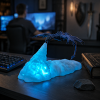 Lampe de nuit LED rechargeable PLA Dragon de Glace, Décoration de bureau, Cadeau fantaisie pour les fans de dragons