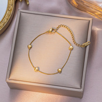 Ensemble de 11 colliers et bracelets en acier inoxydable en forme de petit cœur pour femme, délicats et polyvalents, style Ins, chaîne de clavicule