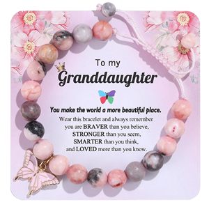 Pulsera con colgante <span class=keywords><strong>de</strong></span> mariposa <span class=keywords><strong>de</strong></span> piedra natural Navidad Año Nuevo Día <span class=keywords><strong>de</strong></span> San Valentín Chica Cumpleaños Pulsera Regalo - Product Image 2