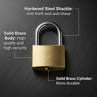 Cadenas en laiton robuste, 20mm, 25mm, 30mm, 40mm, 50mm, 60mm, 70mm, 75mm