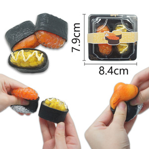 Sushi Kawaii, aliment japonais, jouet de décompression en TPR, simulation de sushi à pincer, jeu alimentaire, jouet anti-stress pour adultes - Product Image 1