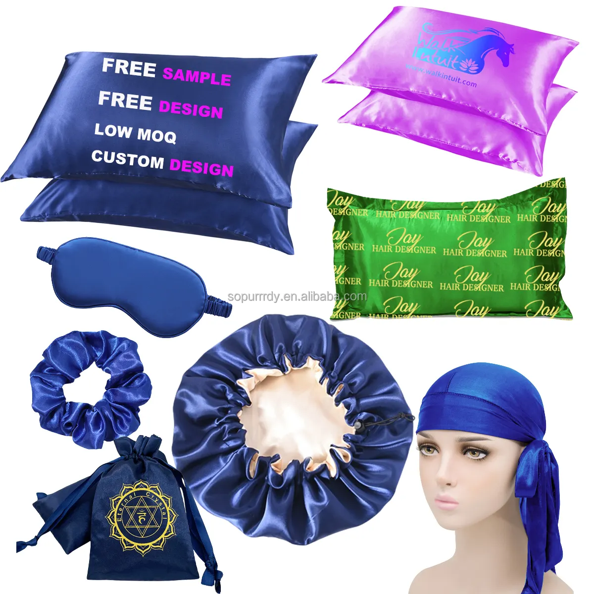 Custom Logo Organic Pure Silk Pillow Case 100% Mulberry Silk Satin Pillow Cover Case Eye Mask Silk Gift Set In Gift Box