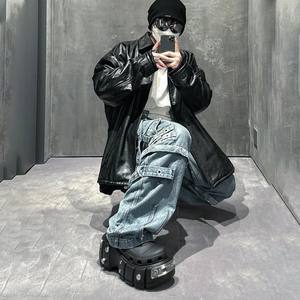 Pantuflas de Lujo 2025 en Oferta, Pantuflas Americanas Populares para Mujer, para Exteriores, de Color Sólido, con Suela Gruesa, Estilo Rock con Remaches - Product Image 4