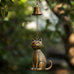 Carillon à vent en forme de chat, ornement suspendu pour la décoration extérieure du jardin - Product Image 2